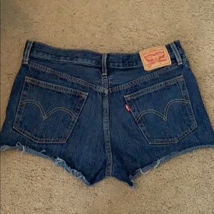 Dark wash Levi denim shorts